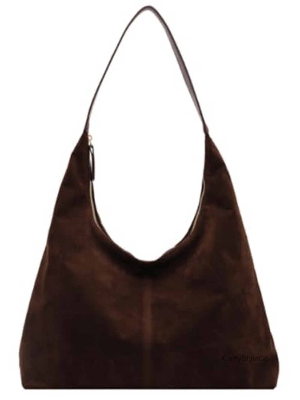 Faux Suede Crescent Hobo Shoulder Bag Tote Purse Handbag